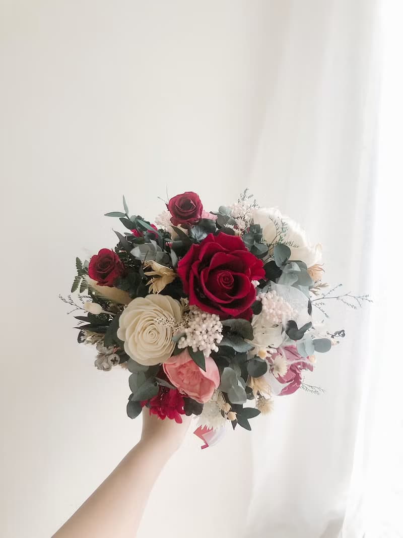 永生花 永生玫瑰花 乾燥花 新娘捧花 拍照花束 求婚花束 婚禮婚紗
