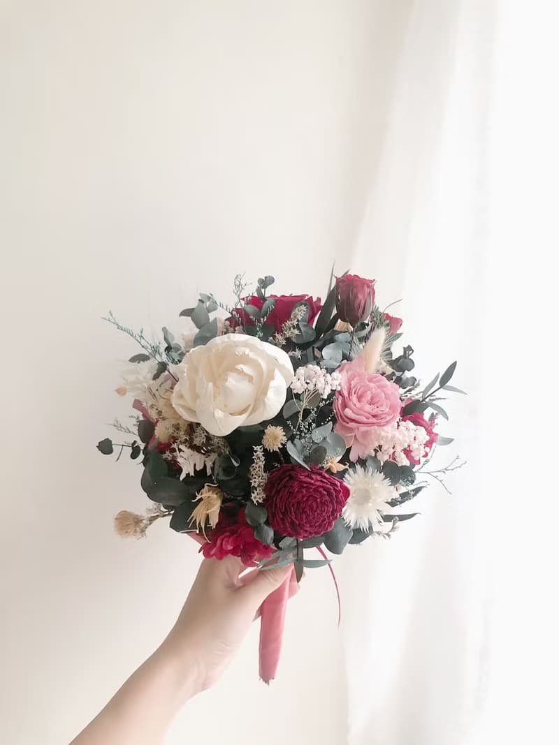 永生花 永生玫瑰花 乾燥花 新娘捧花 拍照花束 求婚花束 婚禮婚紗