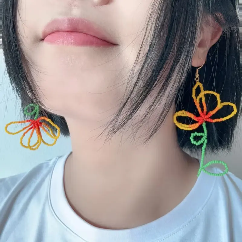 zi2.rennt串珠|Bom Bloom|春季花朵串珠耳環
