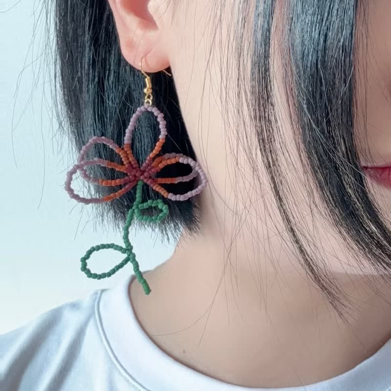 zi2.rennt串珠|Bom Bloom|春季花朵串珠耳環