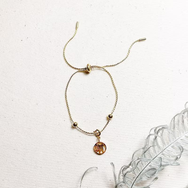 幸運字手鍊_鋼質_抗過敏不易退色