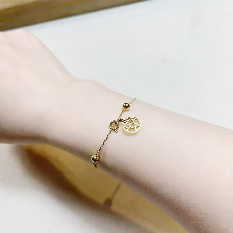 幸運字手鍊_鋼質_抗過敏不易退色