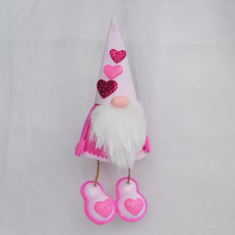 Handmade pink gnome. Cute car accessory. Valentines car mirror decor. Lover gift