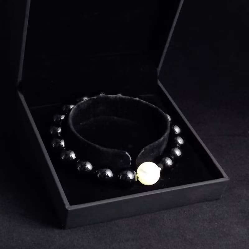 貝殼珠搭配黑碧璽 男手鍊 男手環 男手鏈 QBR-00071