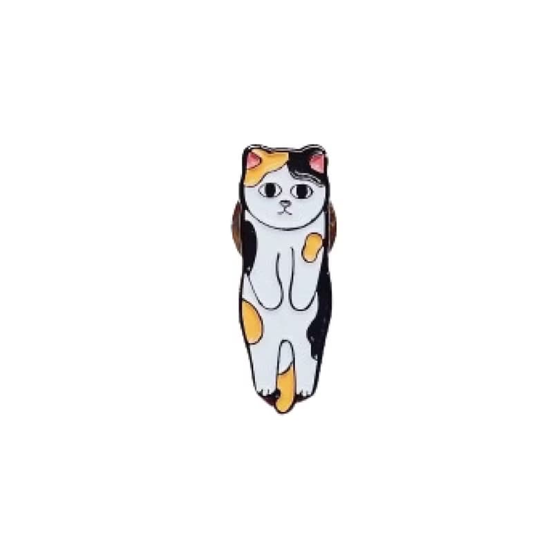 【買2送1】CALICO CAT 三色拉長貓咪 金屬襟章 胸針 別針 徽章