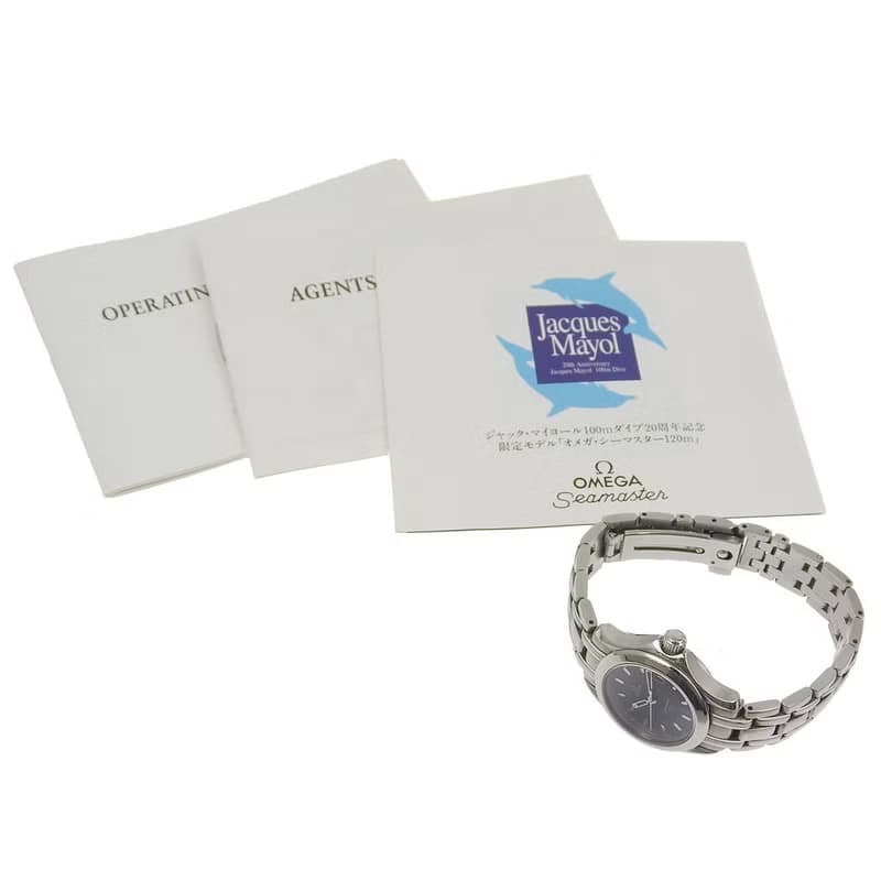 【日本直送】OMEGA シーマスター120M 腕時計 ジャック・マイヨール100ダイブ 20周年記念限定モデル 2501.89 SS クオーツ 【中古】