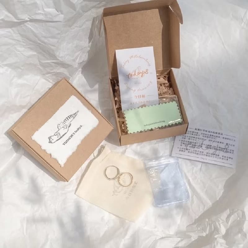 | YUANCHi X Today& | 躺躺貓咪純銀戒指-茶茶款-金色