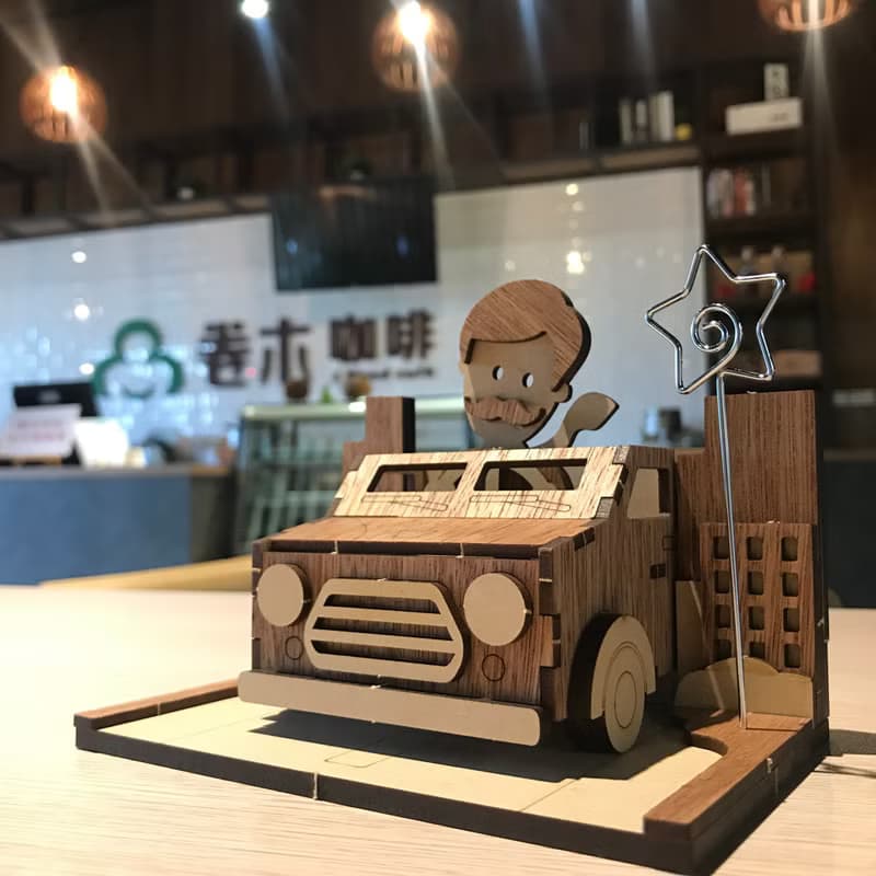 售完不補【父親節禮物】一路平安 留言 便條夾 手作DIY 組裝 木質