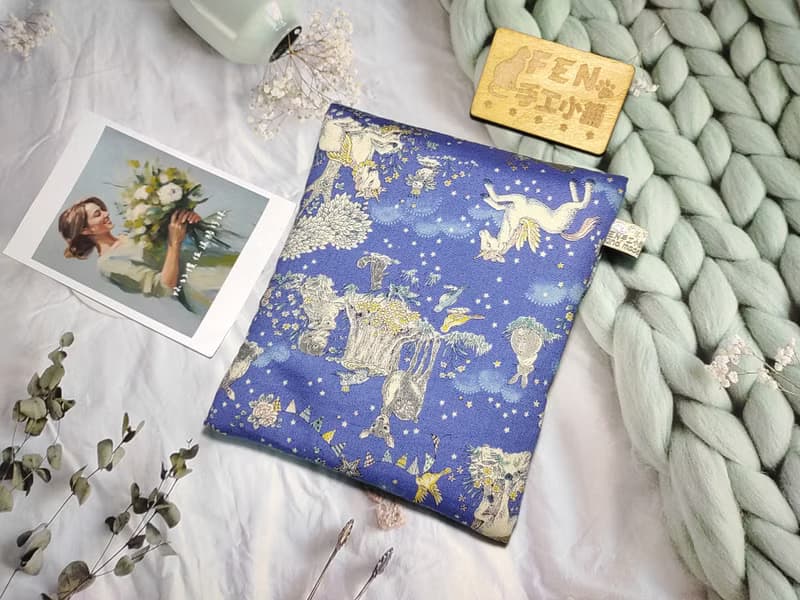 袋物系列-棉麻布寶藍獨角獸款布6吋電子書保護套-讀墨Mooink 6吋-