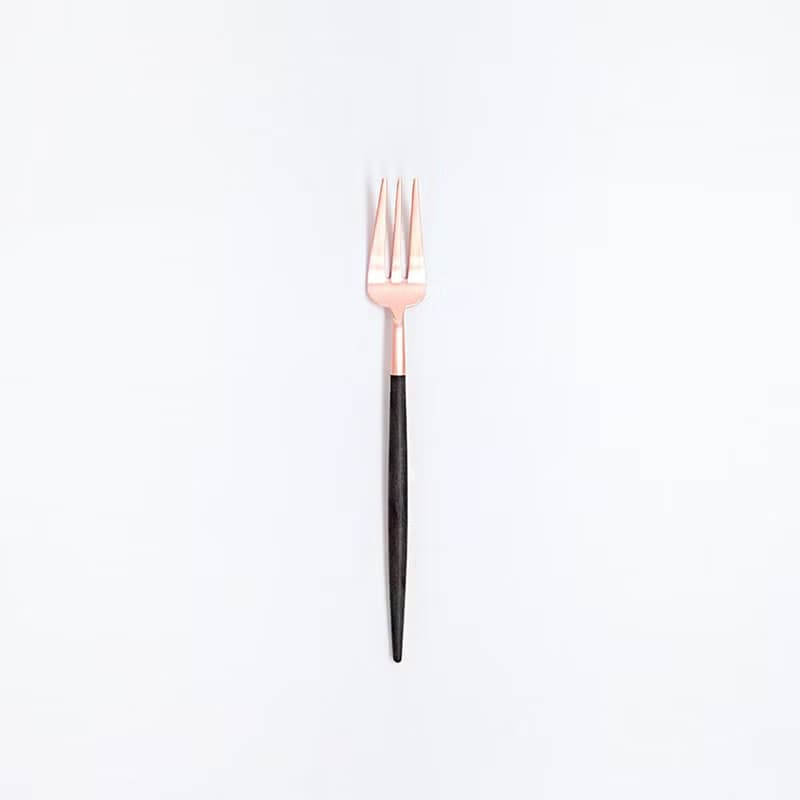 葡萄牙Cutipol GOA黑玫瑰金17cm點心水果叉