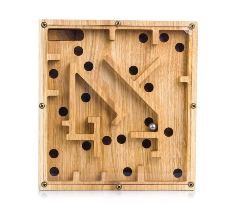 Wooden balance board Labyrinth busy game for kids adults Wood escape room puzzle
