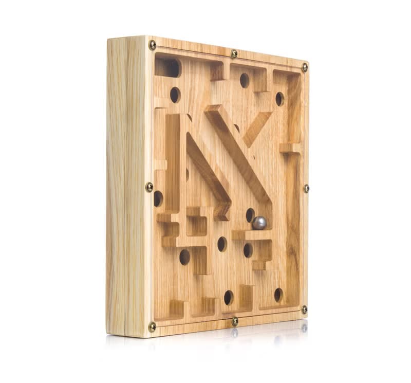 Wooden balance board Labyrinth busy game for kids adults Wood escape room puzzle