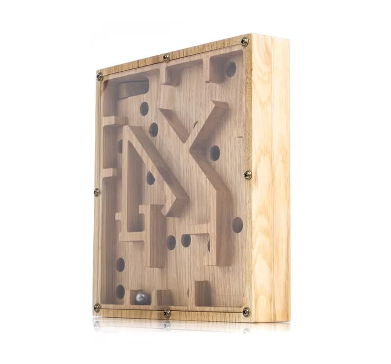 Wooden balance board Labyrinth busy game for kids adults Wood escape room puzzle