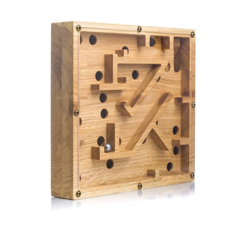 Wooden balance board Labyrinth busy game for kids adults Wood escape room puzzle
