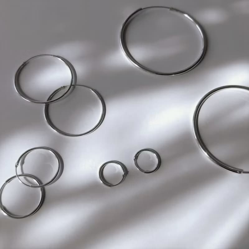 │日常│光面圈圈耳環 • 純銀耳針 • 可碰水 抗過敏 • 極簡
