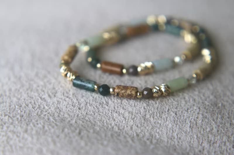 手環 阿拉善石 瑪瑙 文化石 - 彩虹糖-