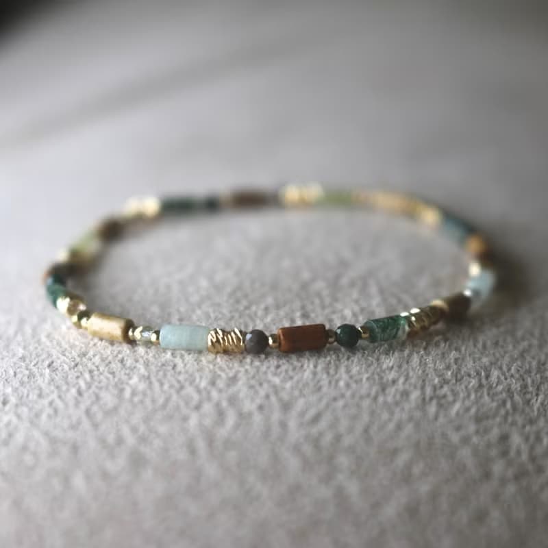 手環 阿拉善石 瑪瑙 文化石 - 彩虹糖-