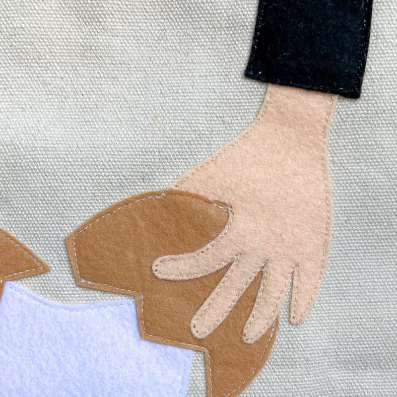 打雞蛋, 手連肩帶厚帆布布袋, 全人手製Tote Bag
