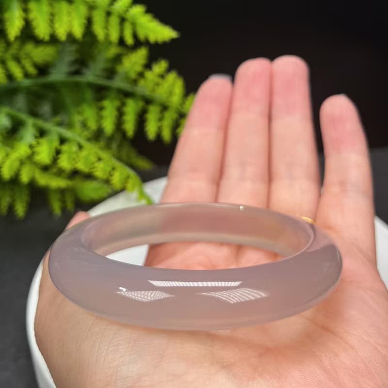 高品質 紫色瑪瑙手鐲 58MM 高冰冰潤起剛 體凈少紋 運勢溫婉貴氣