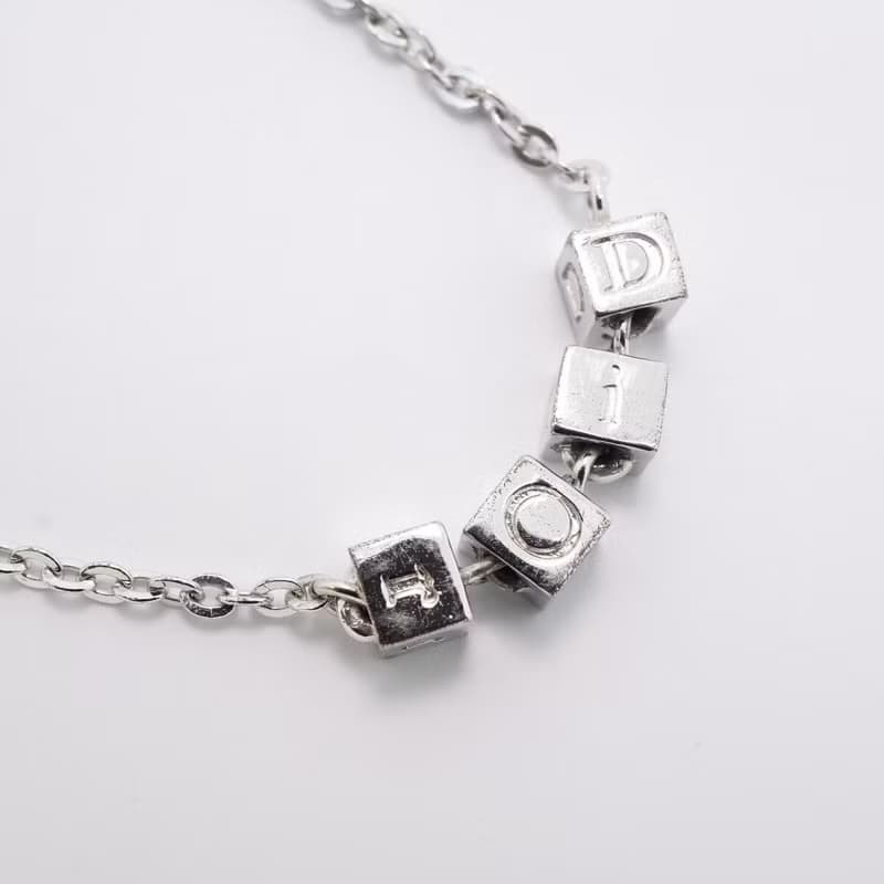 【特選貨品】Dior銀色小立方復古vintage手鏈手鐲首飾品禮物
