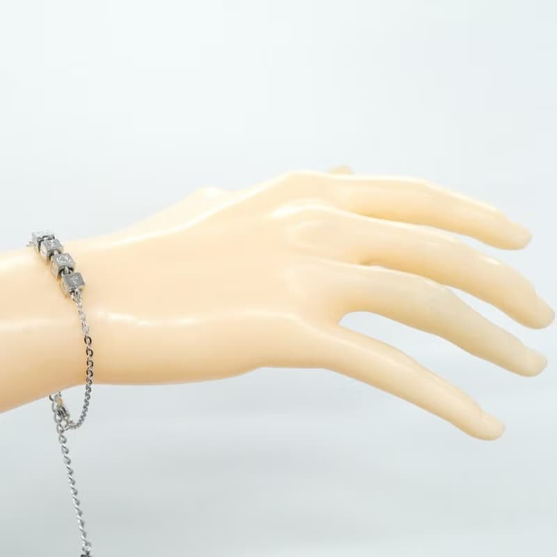 【特選貨品】Dior銀色小立方復古vintage手鏈手鐲首飾品禮物