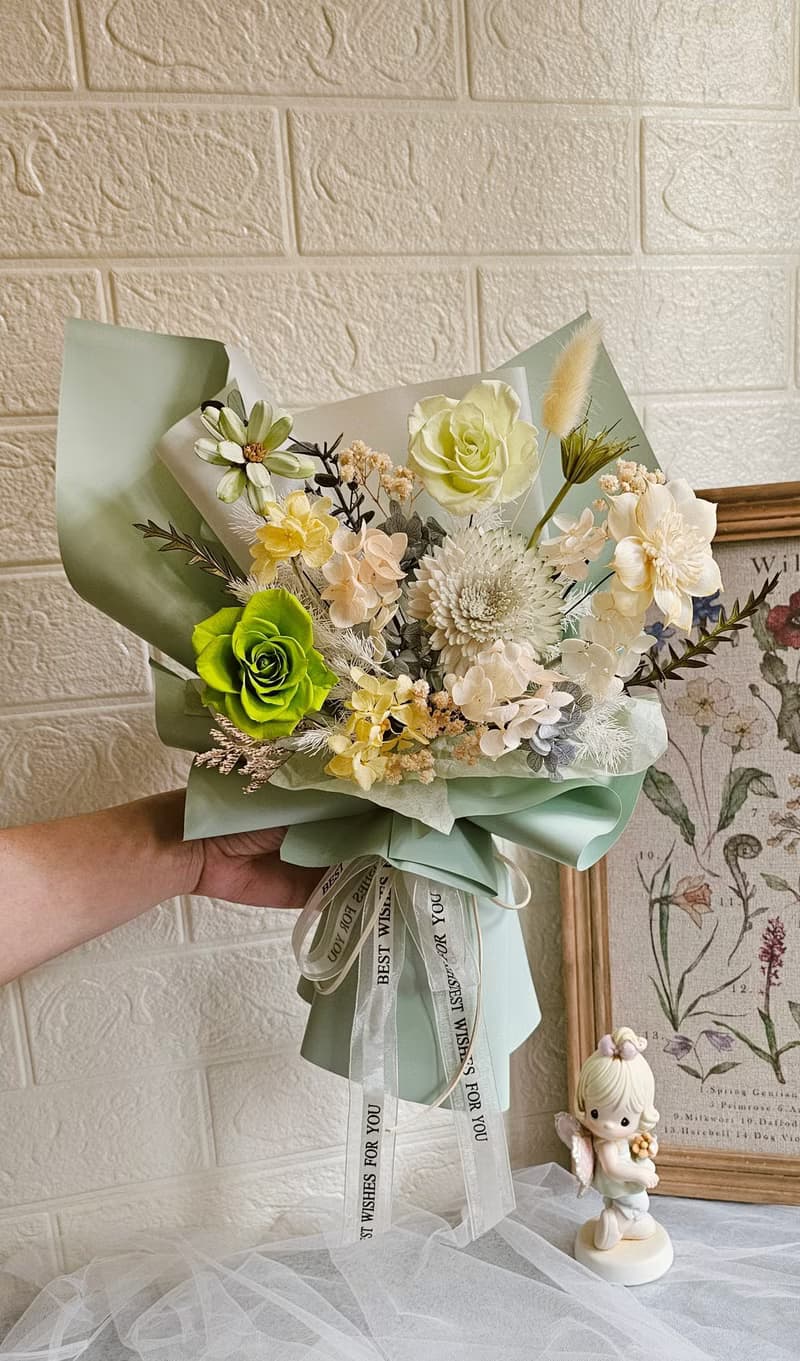 春日柔光|永生玫瑰花束 乾燥花 畢業 謝師 母親節  生日 退休