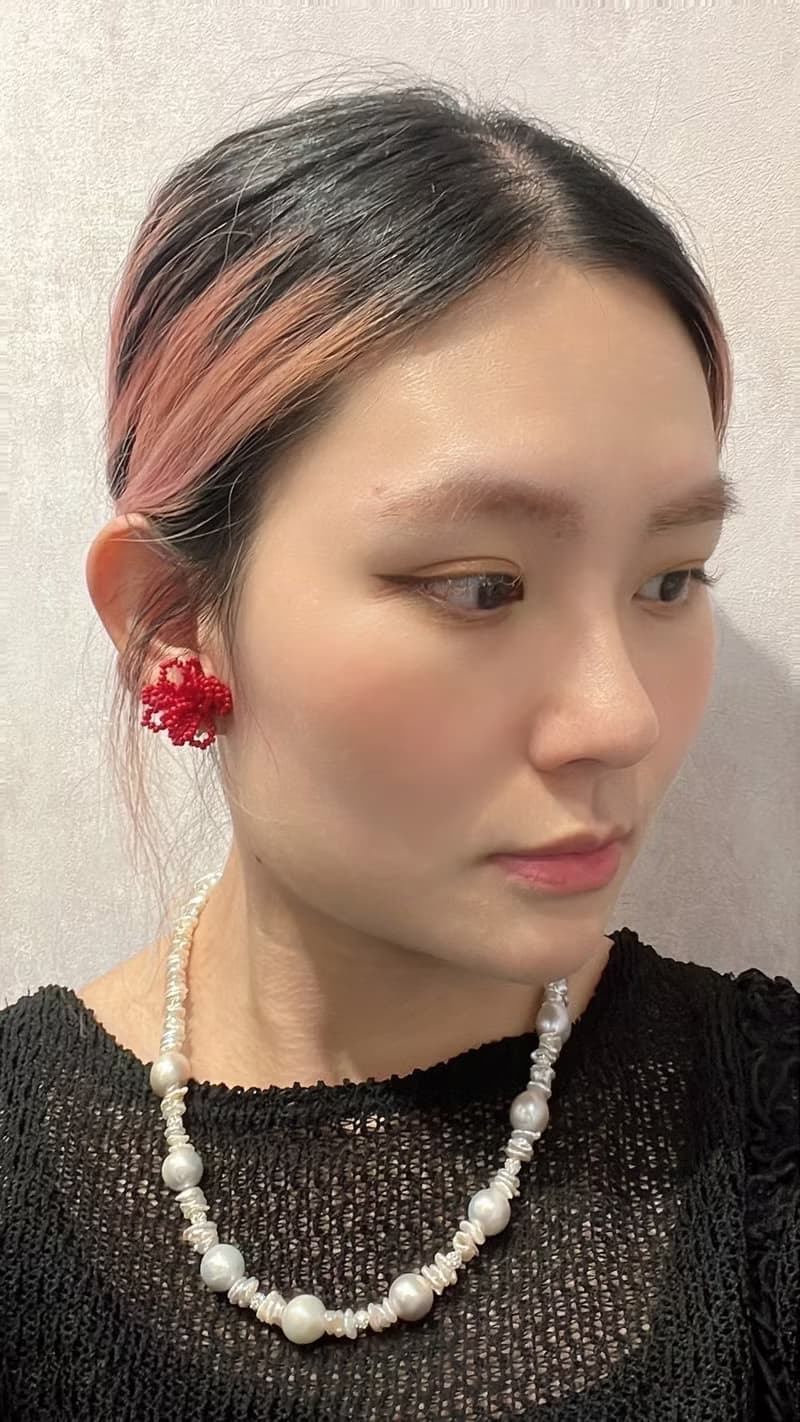 treasure珠寶編織系列│小紅花款 可改耳夾