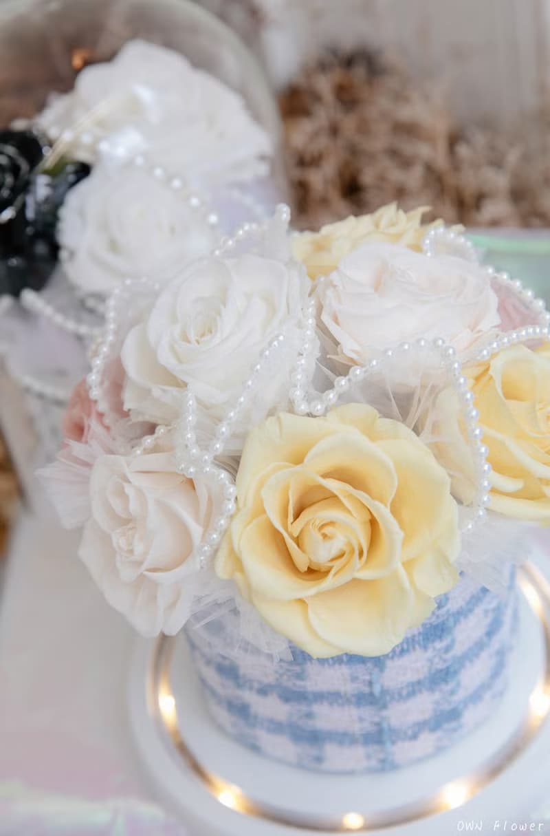 小香風花/永生花/不凋花/開幕花禮/永生花禮/玻璃盅/玻璃罩/禮物