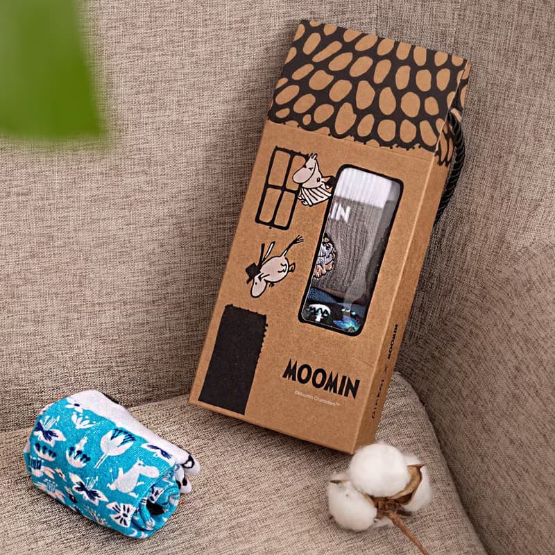 【Pinkoi x Moomin】限量 日系插畫風雙針筒羅紋襪 聖誕送禮2件組