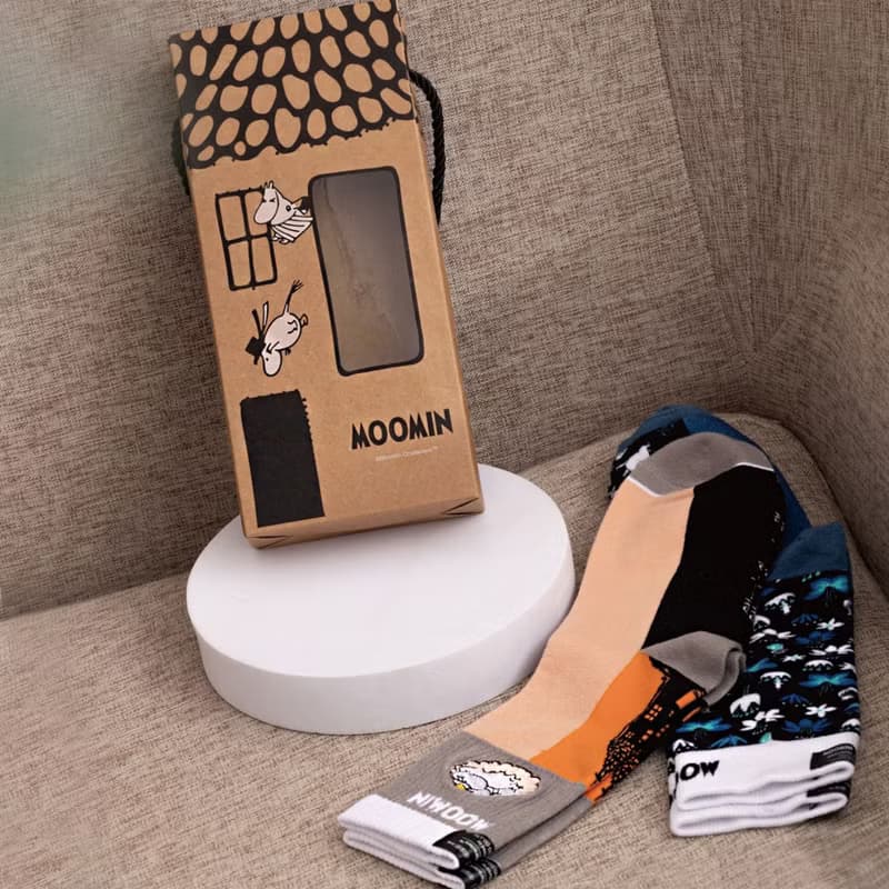 【Pinkoi x Moomin】限量 日系插畫風雙針筒羅紋襪 聖誕送禮2件組
