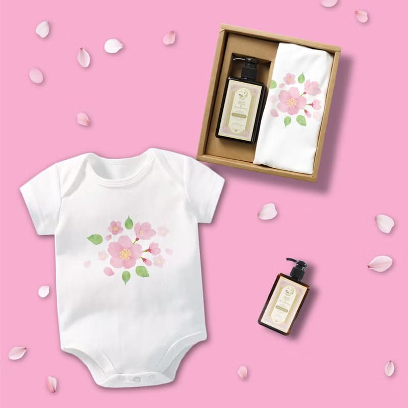花見寶寶 櫻花 短袖包屁衣 2件組禮盒 嬰兒 彌月 滿月 禮物
