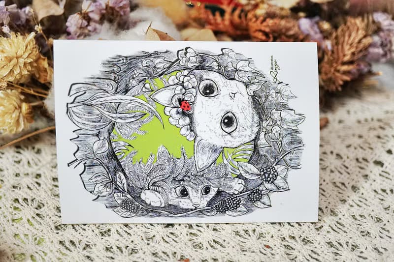 快來玩吧─手繪日製動物療癒防水貼紙/小卡片/行李箱/筆電