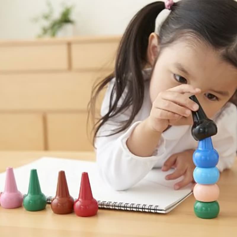 【AOZORA】日本BabyColor兒童安全積木蠟筆 (6色-彩虹)