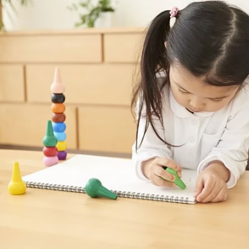 【AOZORA】日本BabyColor兒童安全積木蠟筆 (6色-彩虹)