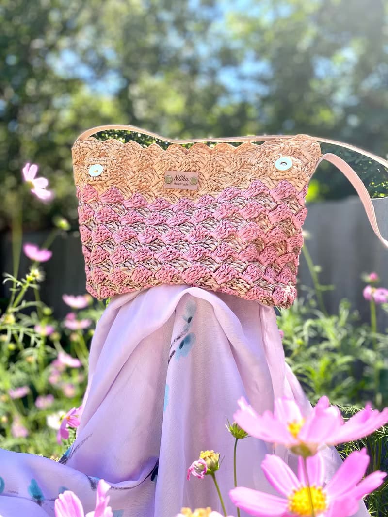 MILANOBAG with leather strap Crochet bag Handmadebag Handbags