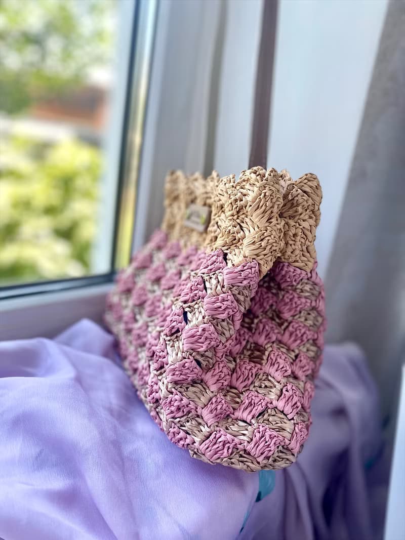 MILANOBAG with leather strap Crochet bag Handmadebag Handbags