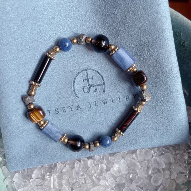 避邪保平安 ∣ 藍晶石 黃虎眼 茶晶 手鍊