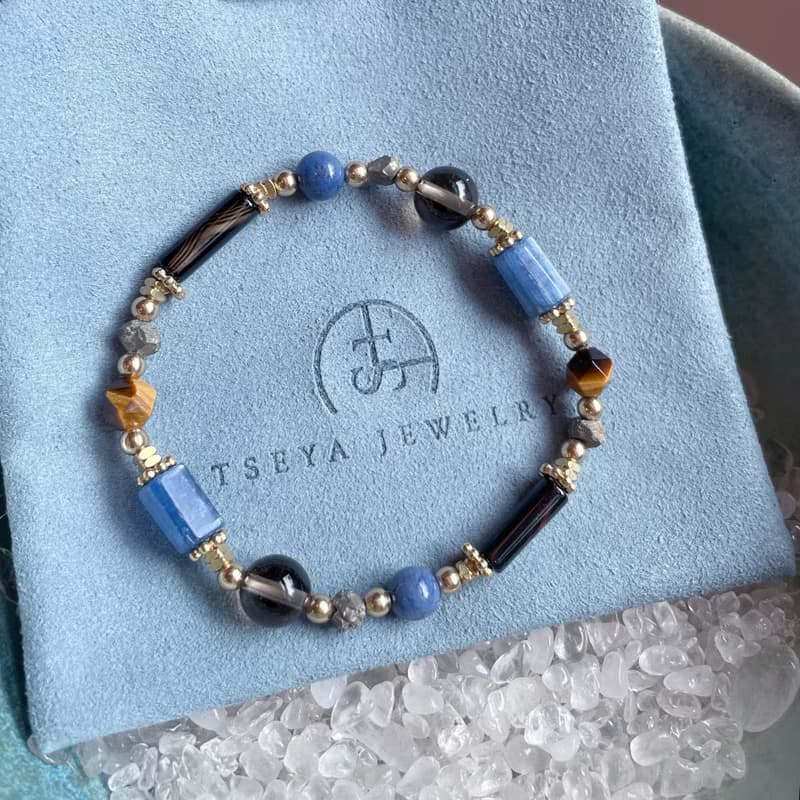 避邪保平安 ∣ 藍晶石 黃虎眼 茶晶 手鍊