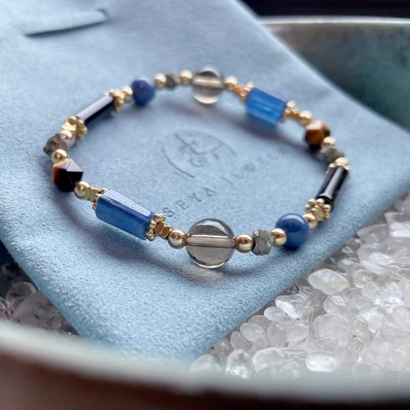 避邪保平安 ∣ 藍晶石 黃虎眼 茶晶 手鍊