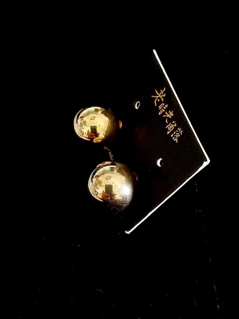 vintage jewelry  典雅小金球 夾式耳環
