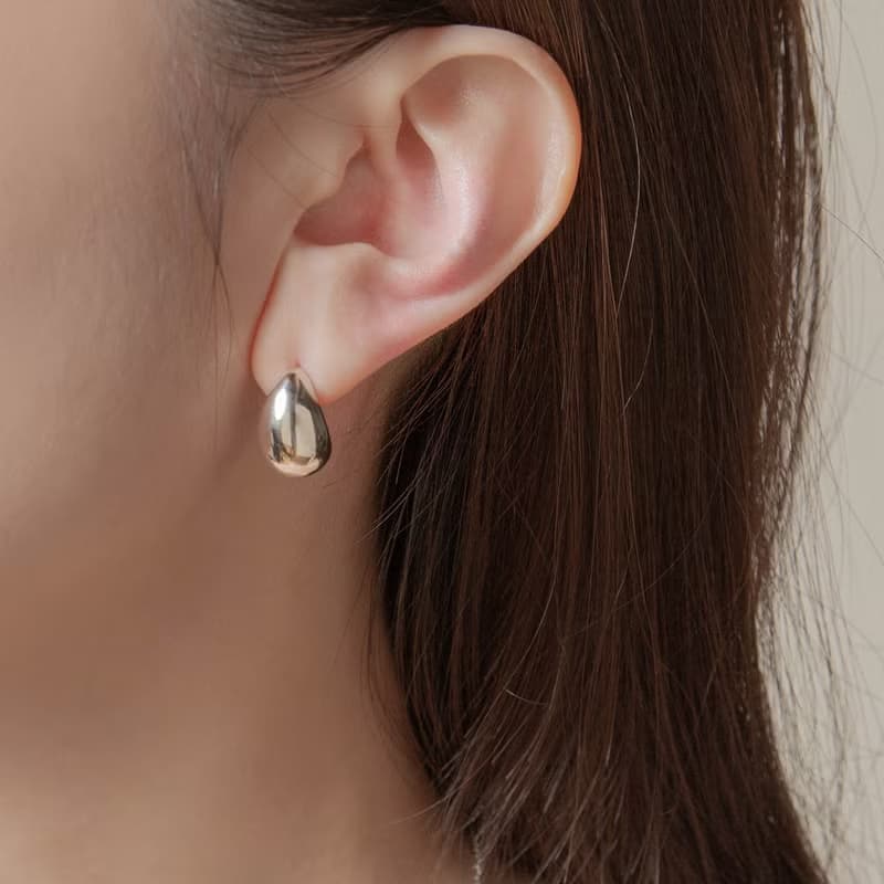 Waterdrop Silver Earrings 水滴 蛋型 簡約純銀耳環 禮物 送禮