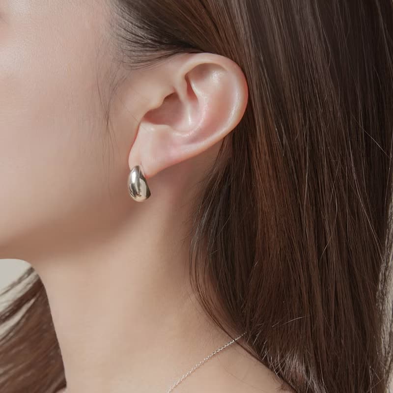 Waterdrop Silver Earrings 水滴 蛋型 簡約純銀耳環 禮物 送禮