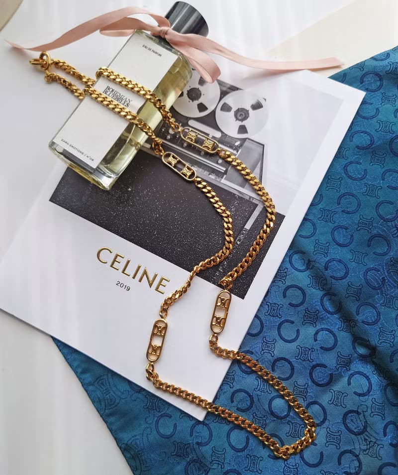 中古真品 CELINE 凱旋門金鏈 長頸鏈項鍊 手鏈腰鏈包包掛件掛飾