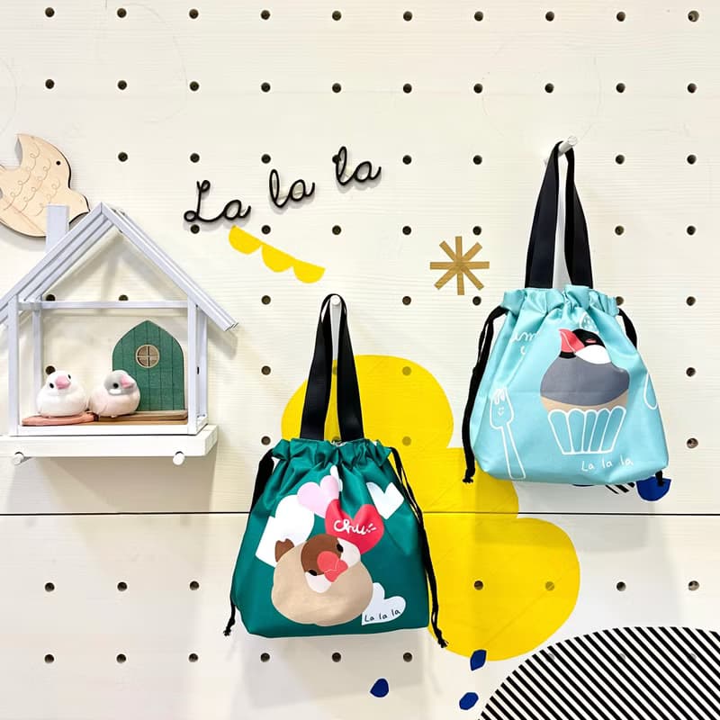 防水餐具袋/束口袋/便當袋__文鳥甜點