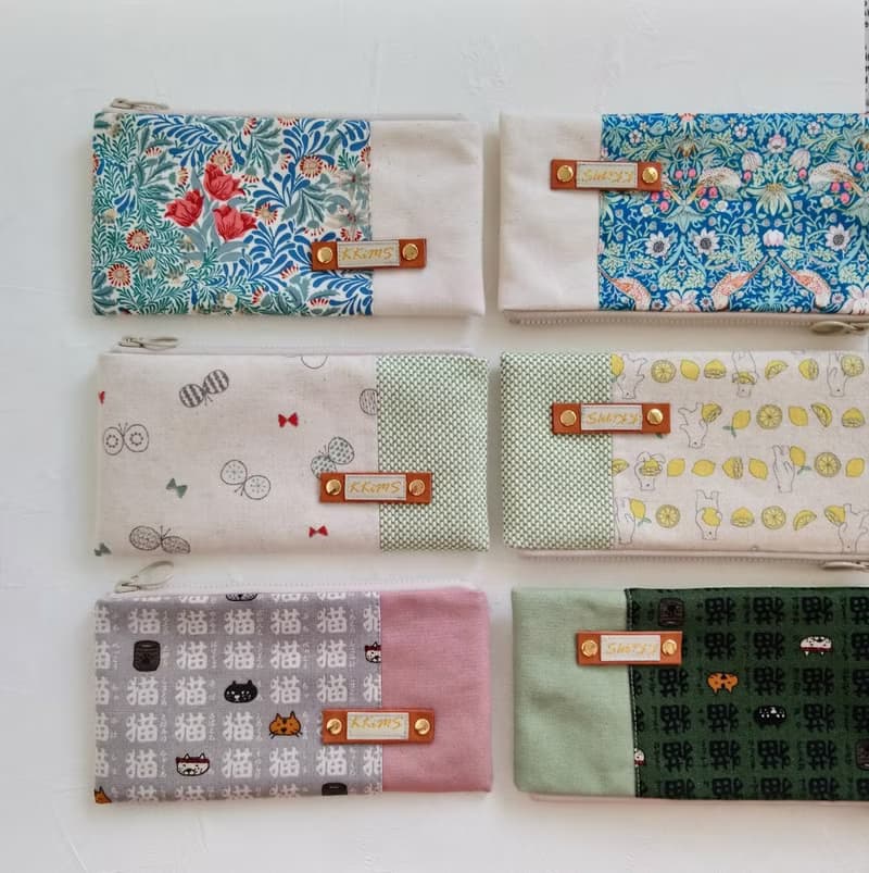 【FAW/萬用長夾(中)】小花蝴蝶 白熊檸檬 日本刺子布 內有隔層!