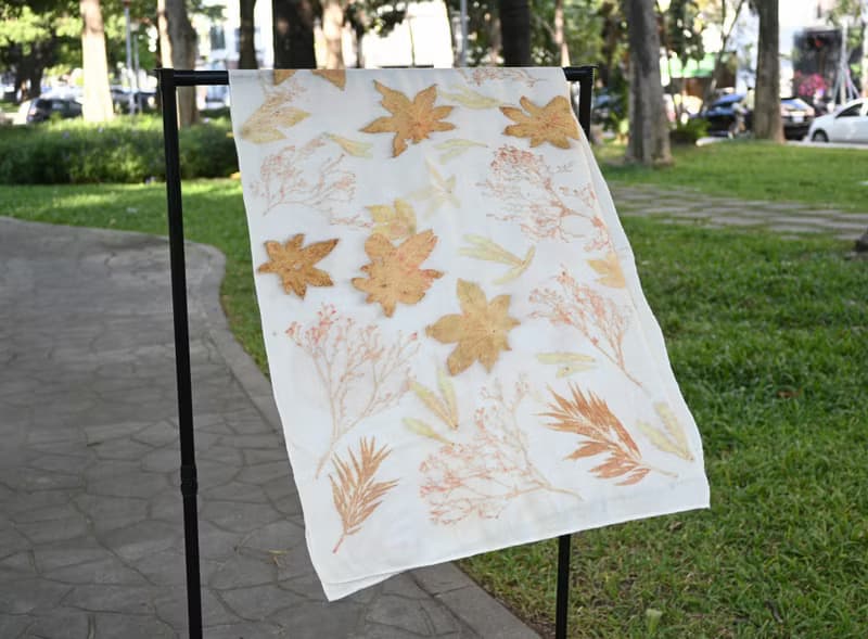 【記憶有限】EcoPrint 花葉移印 羊毛 圍巾/掛畫