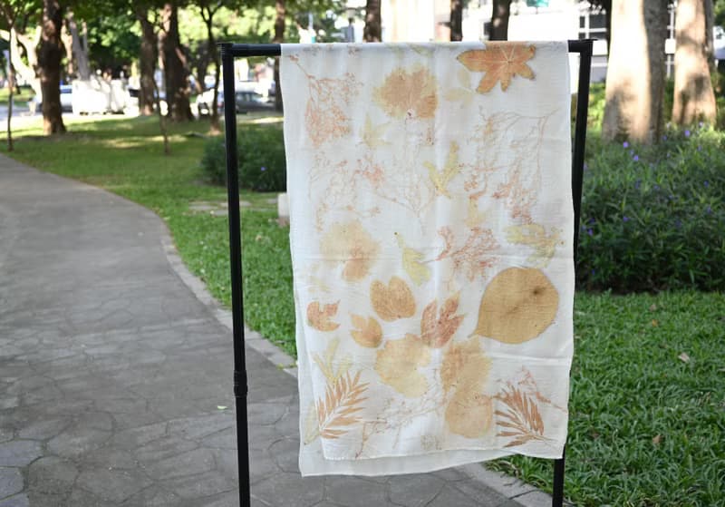 【記憶有限】EcoPrint 花葉移印 羊毛 圍巾/掛畫