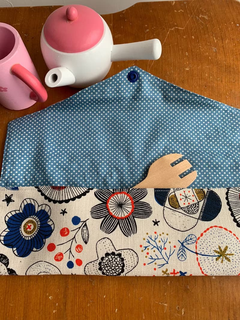 文青風環保筷袋  繽紛花繪  手作餐具袋.交換禮物.