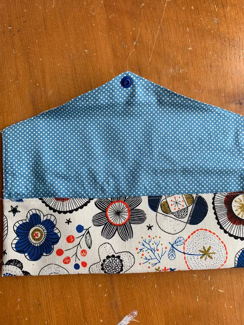 文青風環保筷袋  繽紛花繪  手作餐具袋.交換禮物.