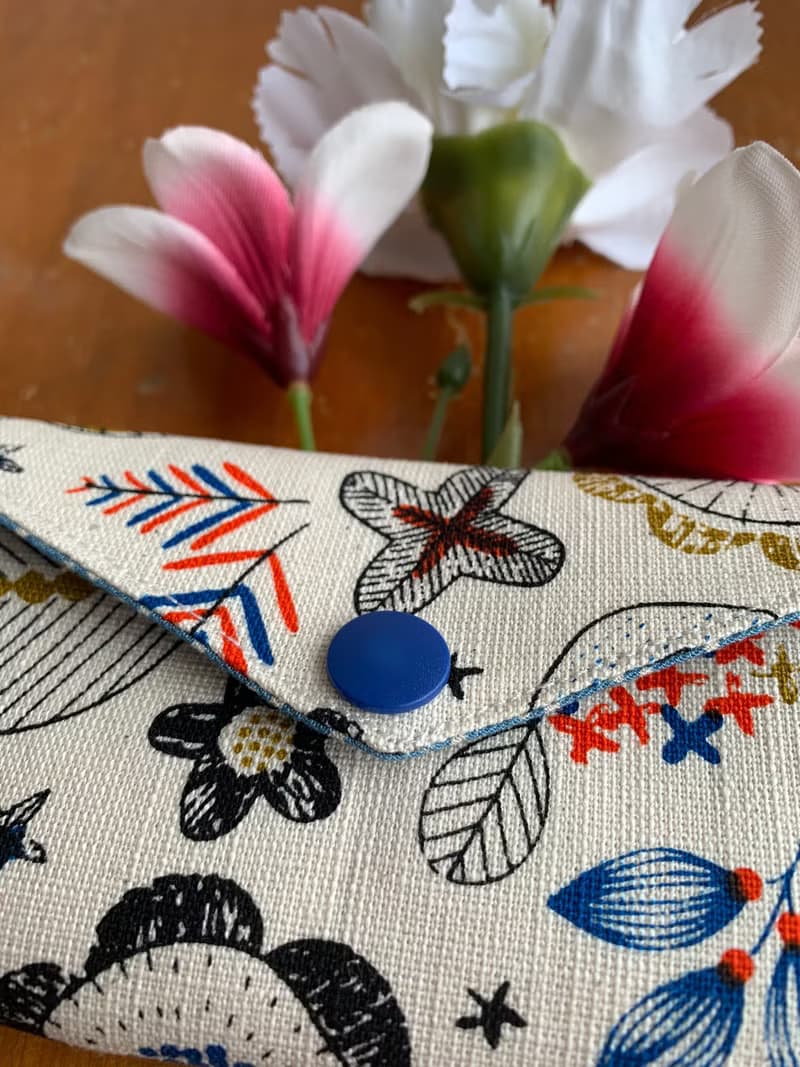 文青風環保筷袋  繽紛花繪  手作餐具袋.交換禮物.